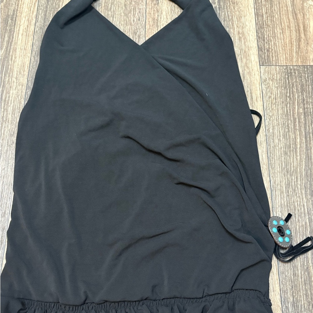 Elegant Black Halter Top with Beaded Detail